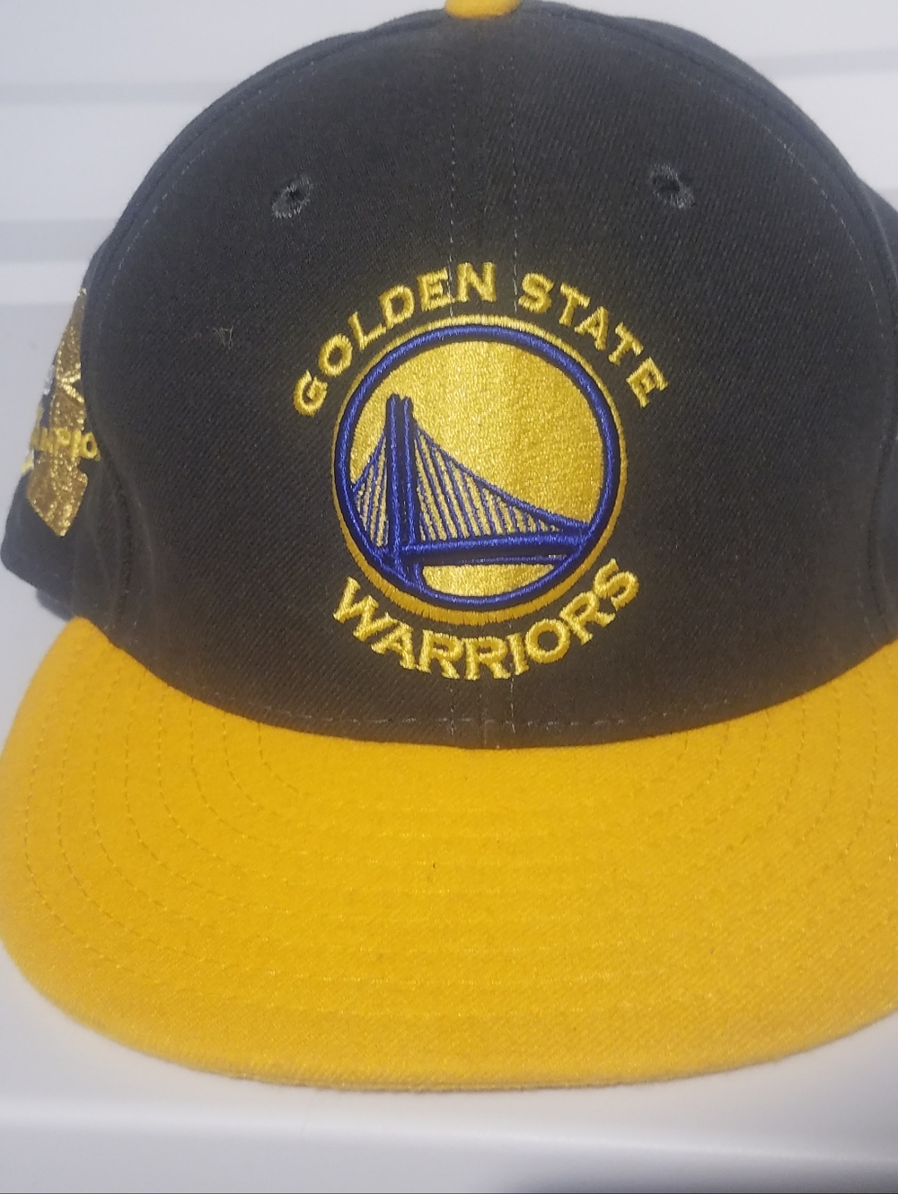 Men Golden State Warriors Blue and Yellow Snapback 2018 Championship Cap Flatbil
